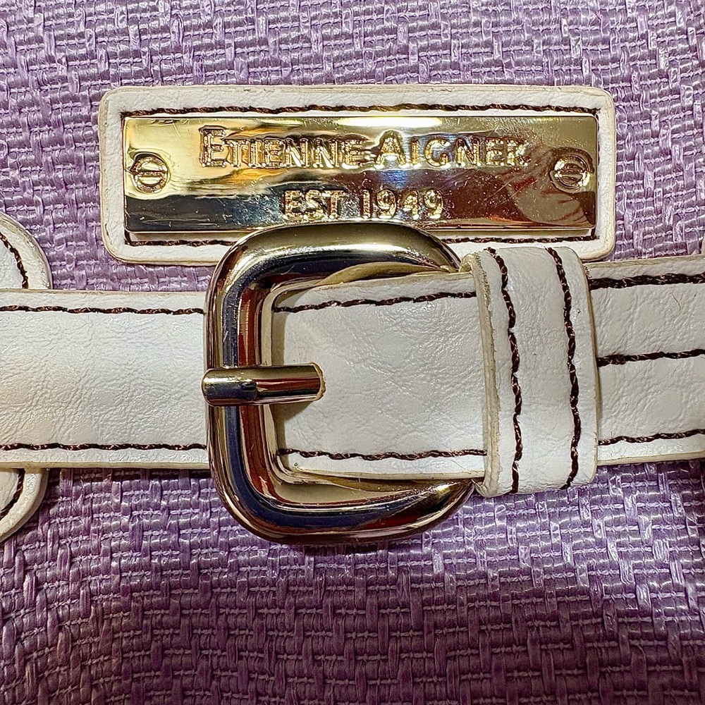 Etienne Aigner Marseille Straw Collection - Lilac/White - Picture 6 of 10